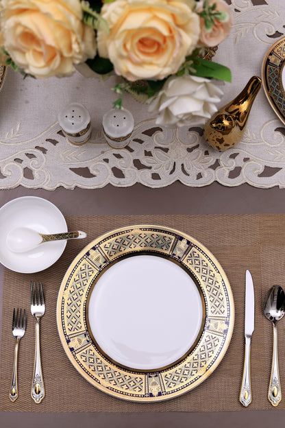 Tresor du Palais 42 Pcs Dinner Set (Palace Collection, 24K Embossed Gold) - Vigneto