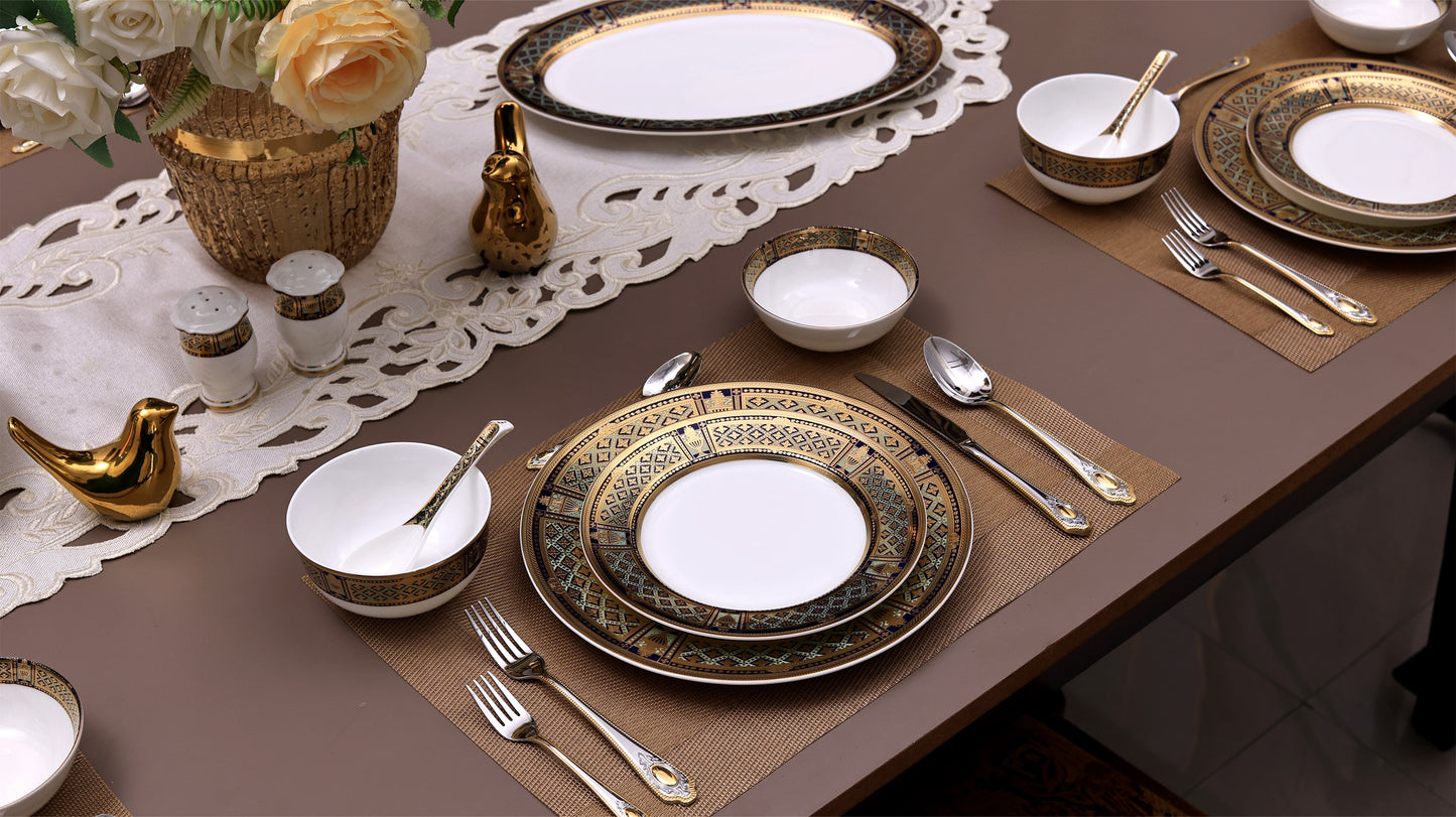 Tresor du Palais 42 Pcs Dinner Set (Palace Collection, 24K Embossed Gold) - Vigneto