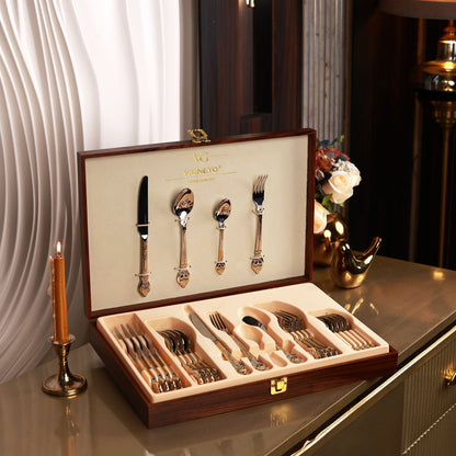 Vineyard Gold 24 Pcs Cutlery Set (Palace Collection, 24K Gold Plated)