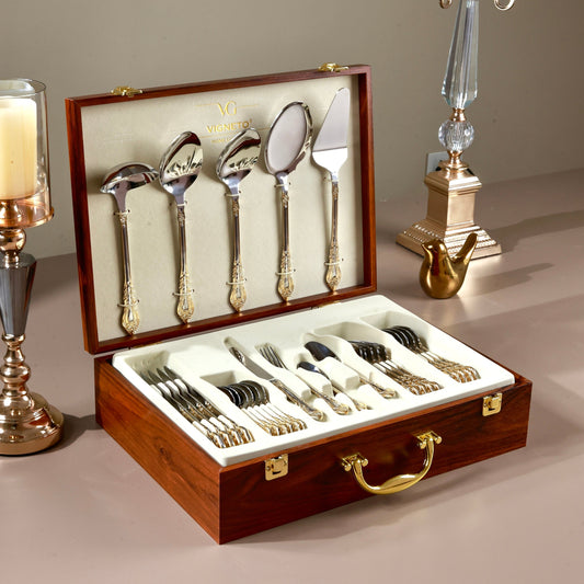Royal Crest 65 Pcs Cutlery Set (Palace Collection, 24K Gold Plated)