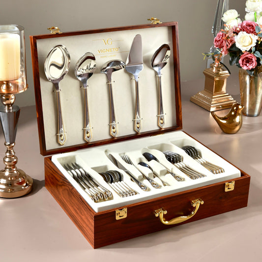 Empress Gold 65 Pcs Cutlery Set (Palace Collection, 24K Gold Plated)