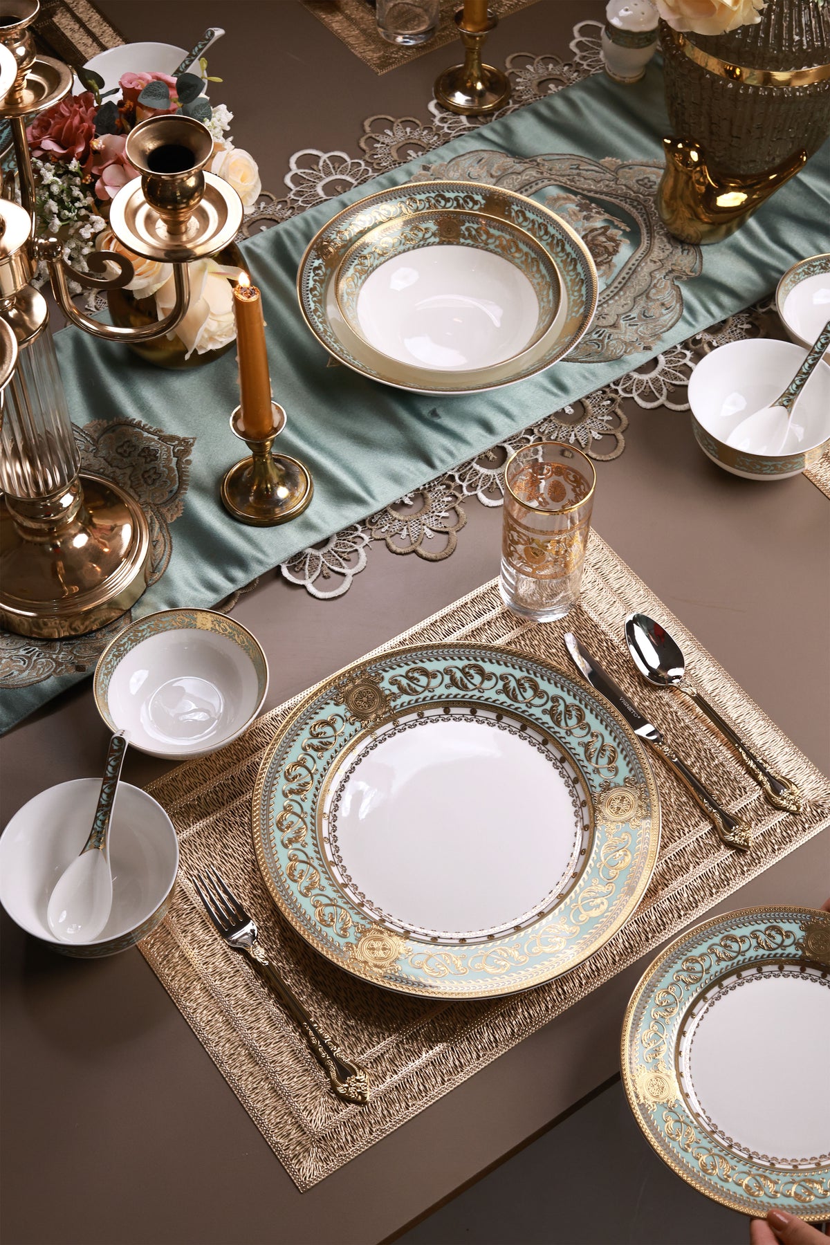 Rococo Majeste 42 Pcs Dinner Set (Palace Collection, 24K Embossed Gold)