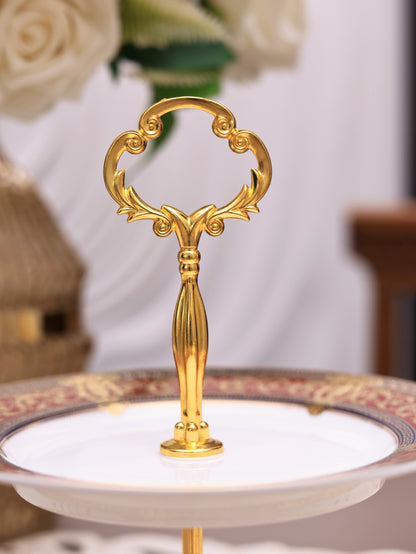 Crown Imperial Two Tier Dessert Stand (Palace Collection, 24K Embossed Gold) - Vigneto