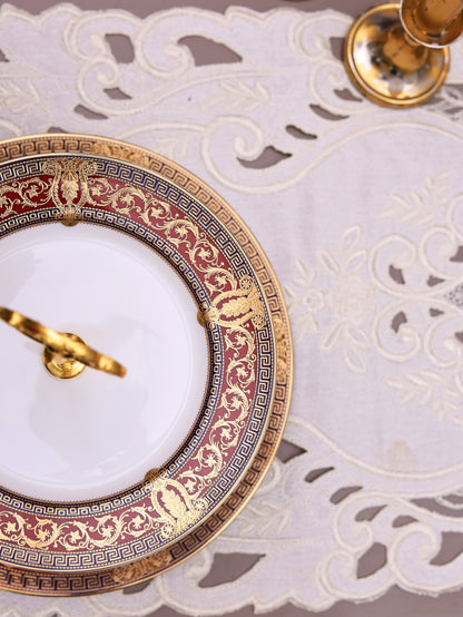 Crown Imperial Two Tier Dessert Stand (Palace Collection, 24K Embossed Gold) - Vigneto