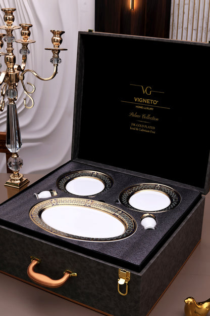 Tresor du Palais 42 Pcs Dinner Set (Palace Collection, 24K Embossed Gold) - Vigneto
