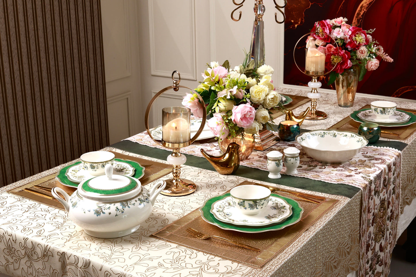 Tudor Green 51 Pcs Dinner Set