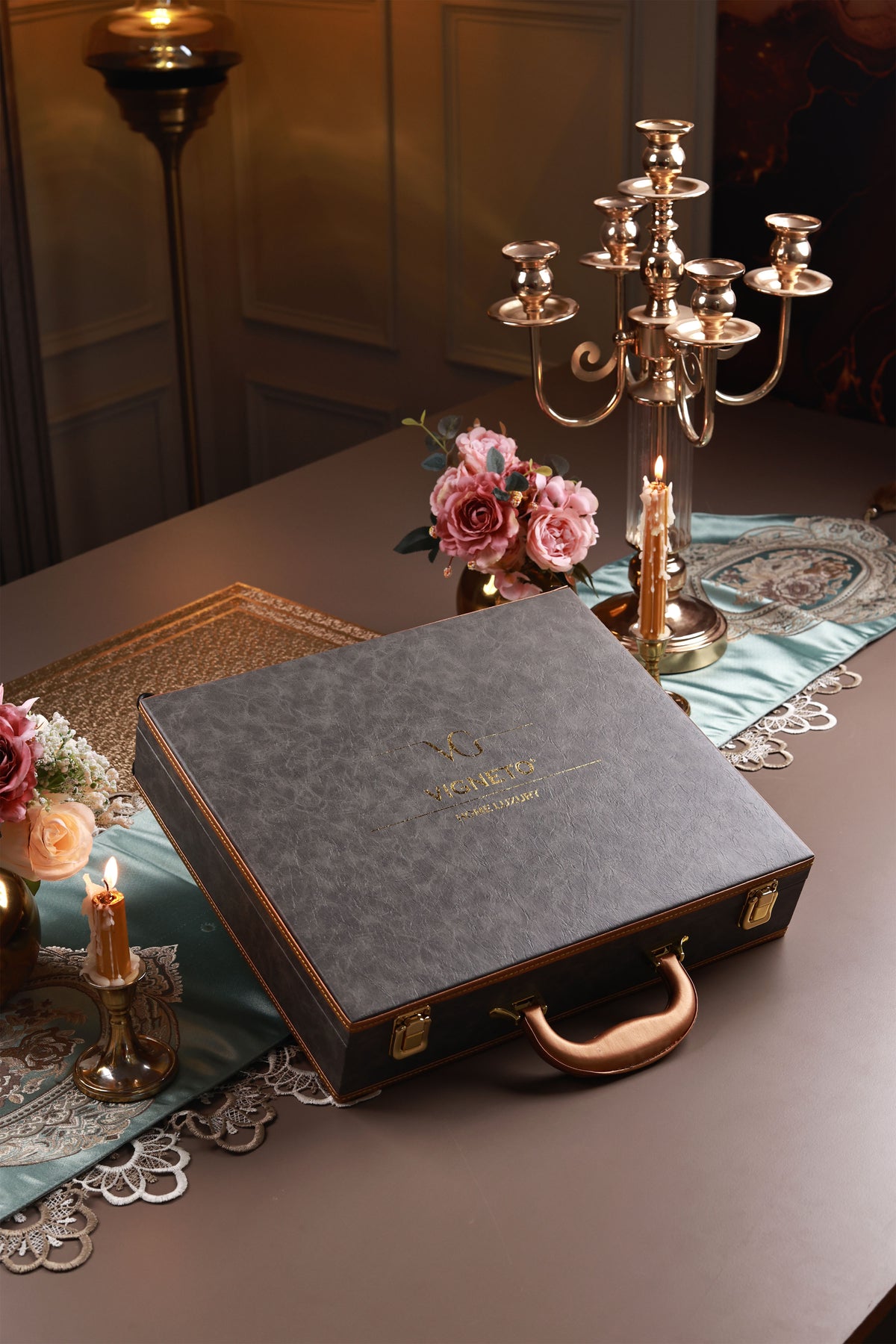 Rococo Majeste Two Tier Dessert Stand (Palace Collection, 24K Embossed Gold)