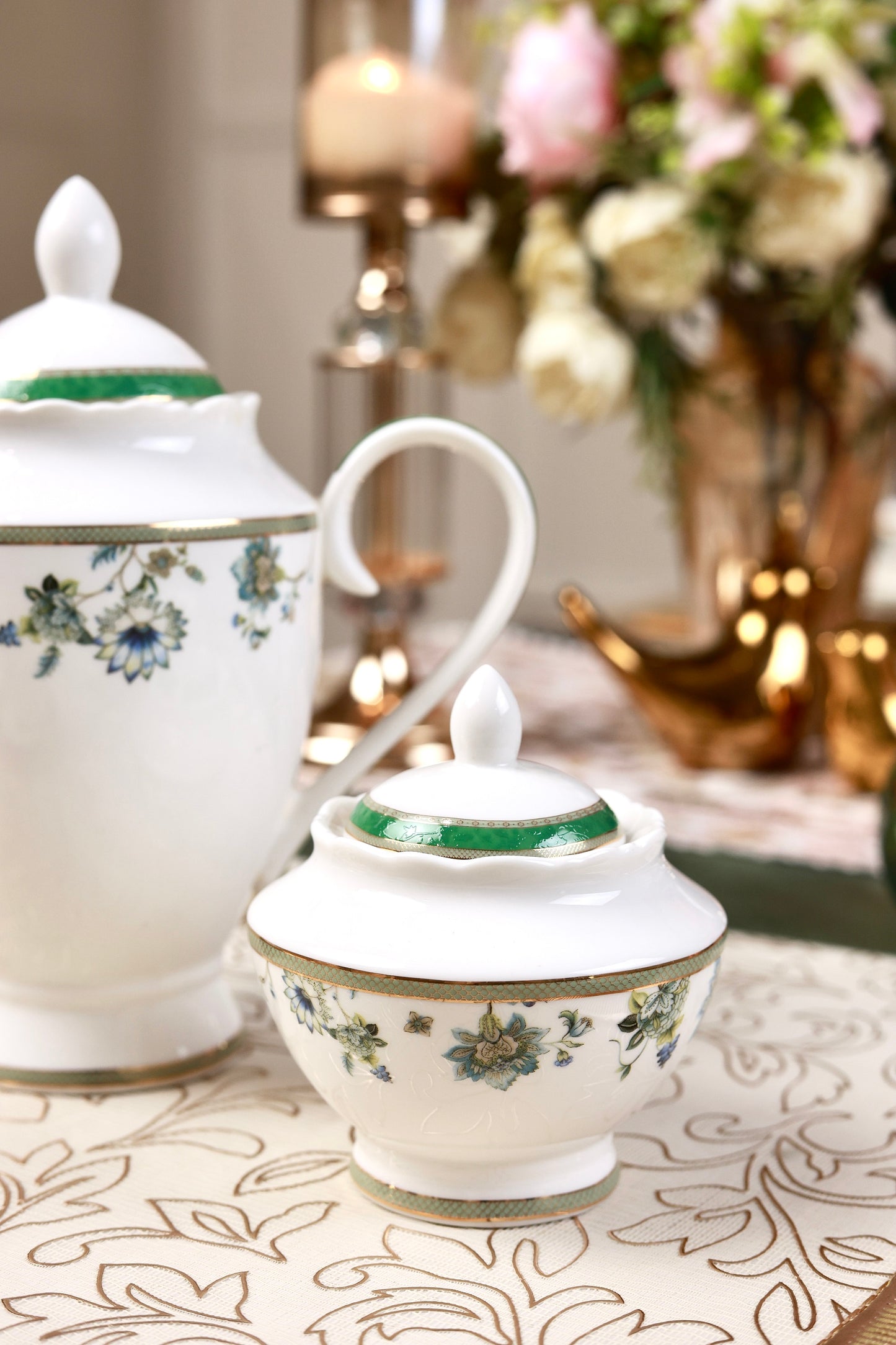 Tudor Green 15 Pcs Tea Set