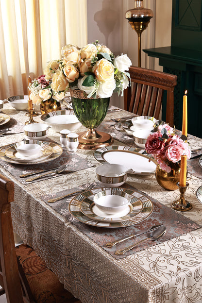 Emerald d'Or 42 Pcs Dinner Set (Palace Collection, 24K Embossed Gold)