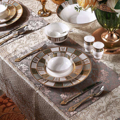 Emerald d'Or 42 Pcs Dinner Set (Palace Collection, 24K Embossed Gold)