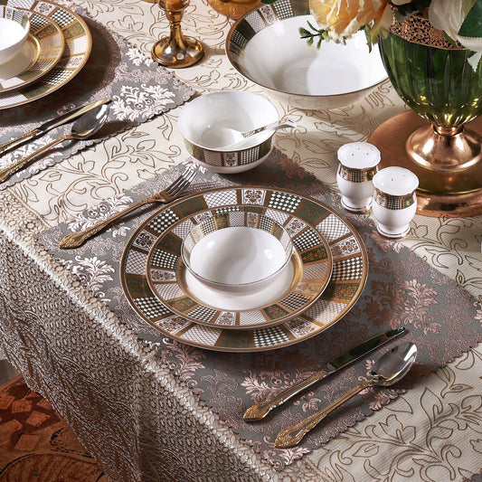 Emerald d'Or 42 Pcs Dinner Set (Palace Collection, 24K Embossed Gold)