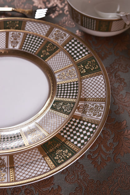 Emerald d'Or 42 Pcs Dinner Set (Palace Collection, 24K Embossed Gold)