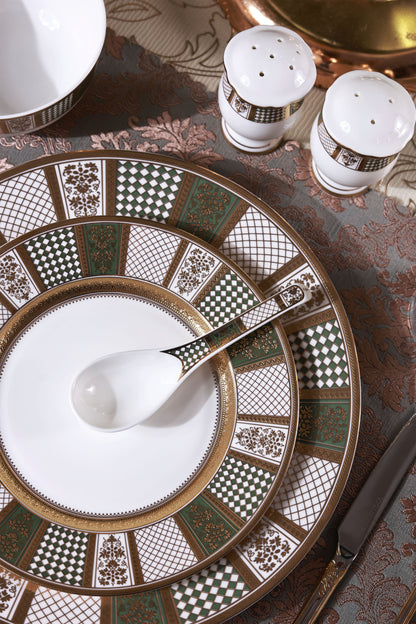 Emerald d'Or 42 Pcs Dinner Set (Palace Collection, 24K Embossed Gold)