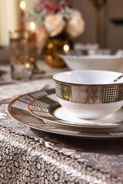 Emerald d'Or 42 Pcs Dinner Set (Palace Collection, 24K Embossed Gold)