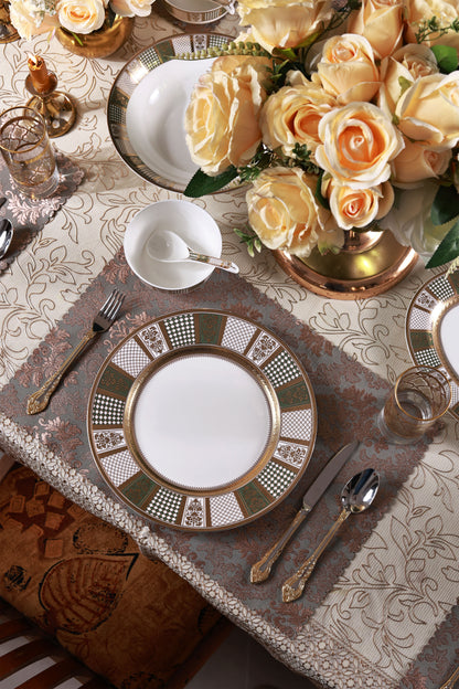 Emerald d'Or 42 Pcs Dinner Set (Palace Collection, 24K Embossed Gold)
