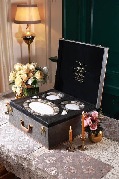 Emerald d'Or 42 Pcs Dinner Set (Palace Collection, 24K Embossed Gold)