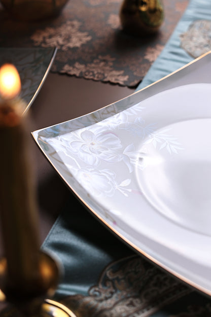 Sage Blume 10 Pcs Snack Set (2 Serving Plates, 6 Quarter Plates, 2 Dip Bowls) - Vigneto