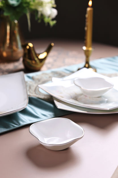 Sage Blume 10 Pcs Snack Set (2 Serving Plates, 6 Quarter Plates, 2 Dip Bowls) - Vigneto