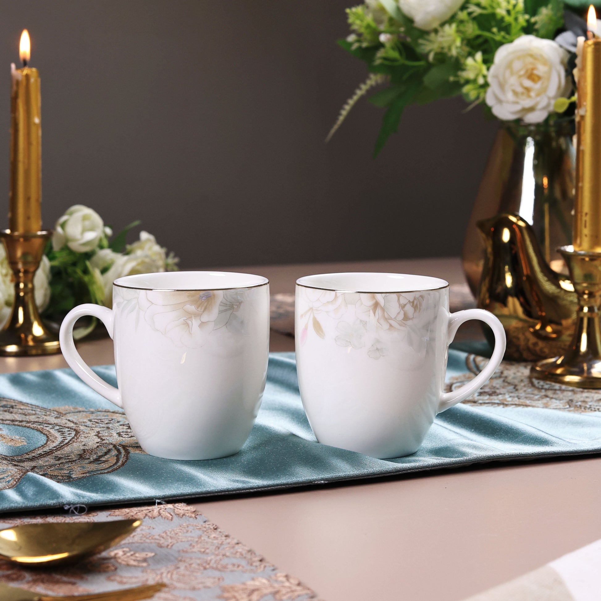 Sage Blume Mug Set (Capacity 180 ML, Set of 6) - Vigneto