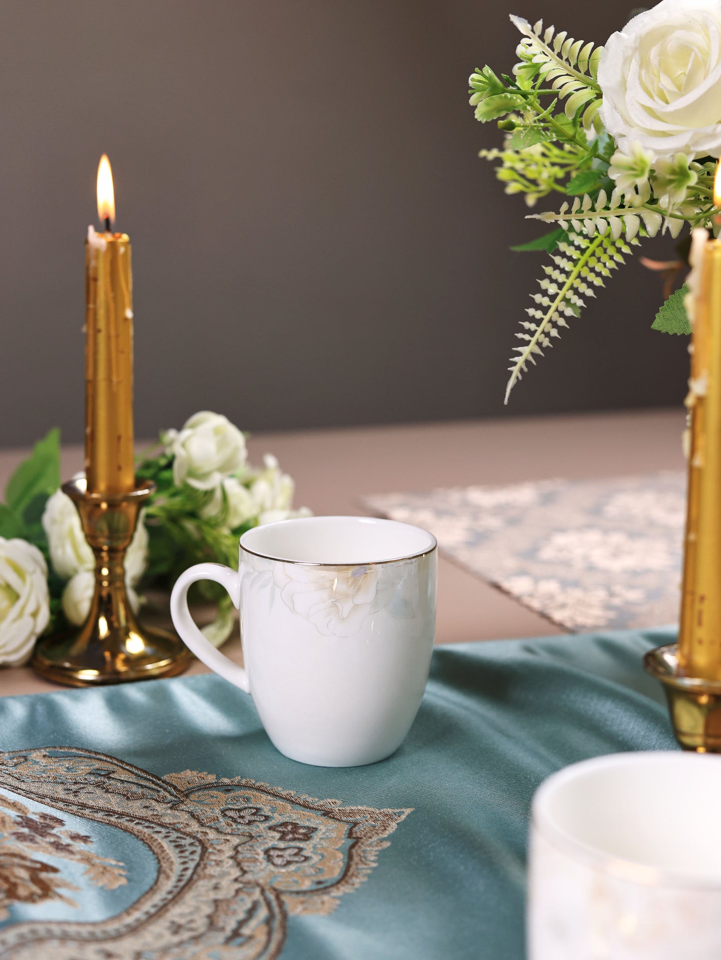 Sage Blume Mug Set (Capacity 180 ML, Set of 6) - Vigneto