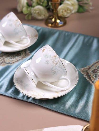 Sage Blume Cup and Saucer Set (6 Cups and 6 Saucers) - Vigneto
