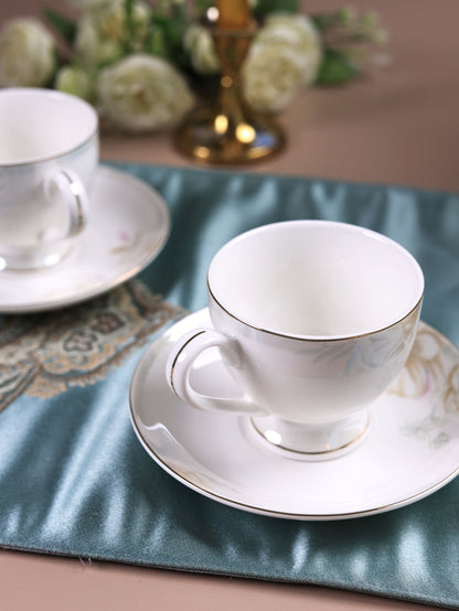 Sage Blume Cup and Saucer Set (6 Cups and 6 Saucers) - Vigneto