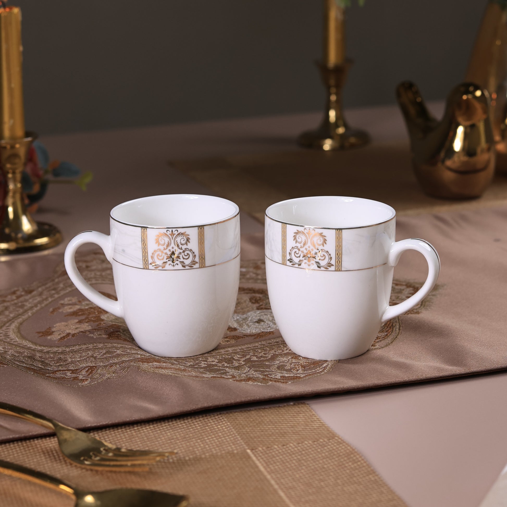 Regency Gold Mug Set (Capacity 170 ML, Set of 6) - Vigneto