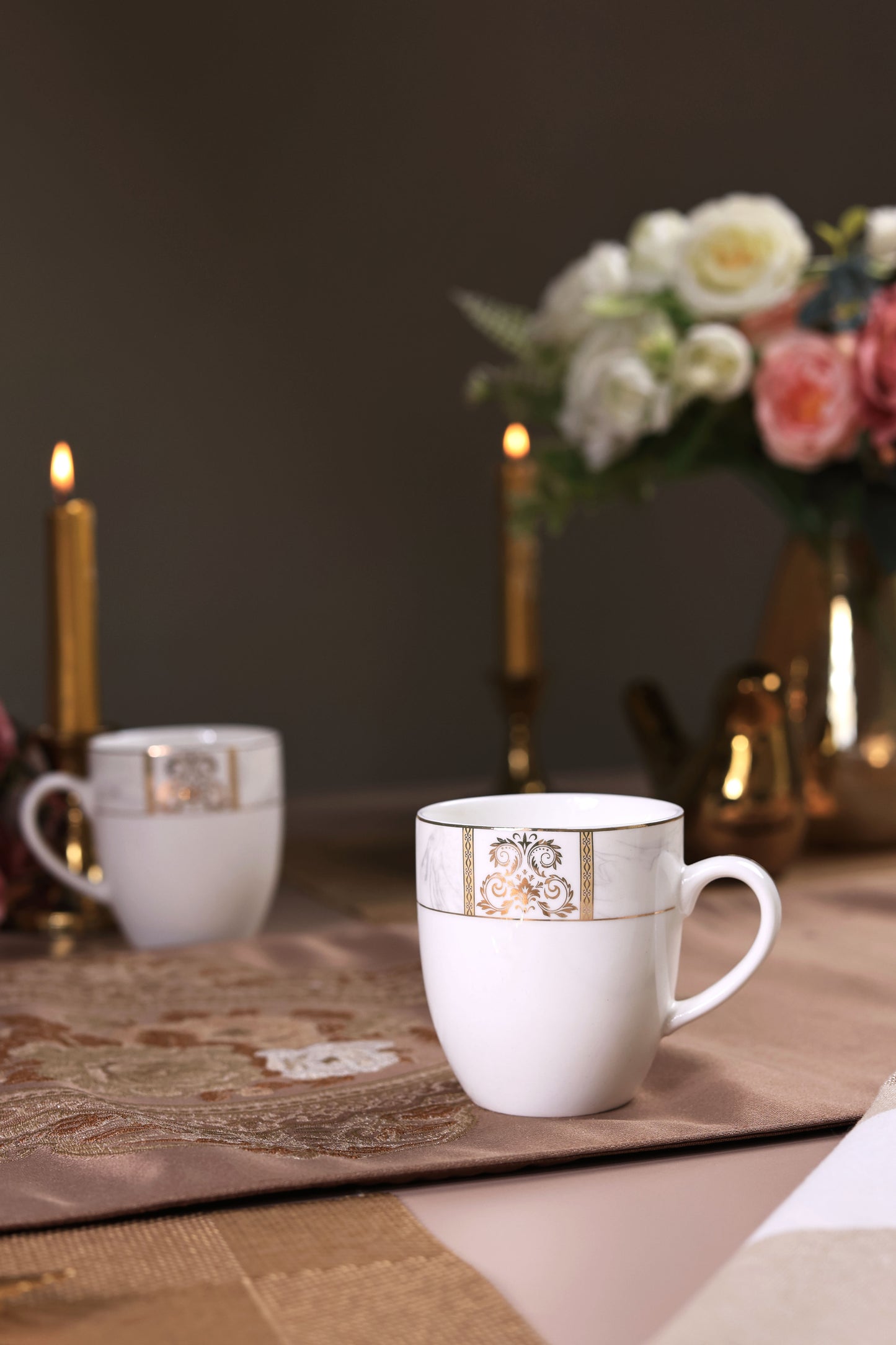 Regency Gold Mug Set (Capacity 170 ML, Set of 6) - Vigneto