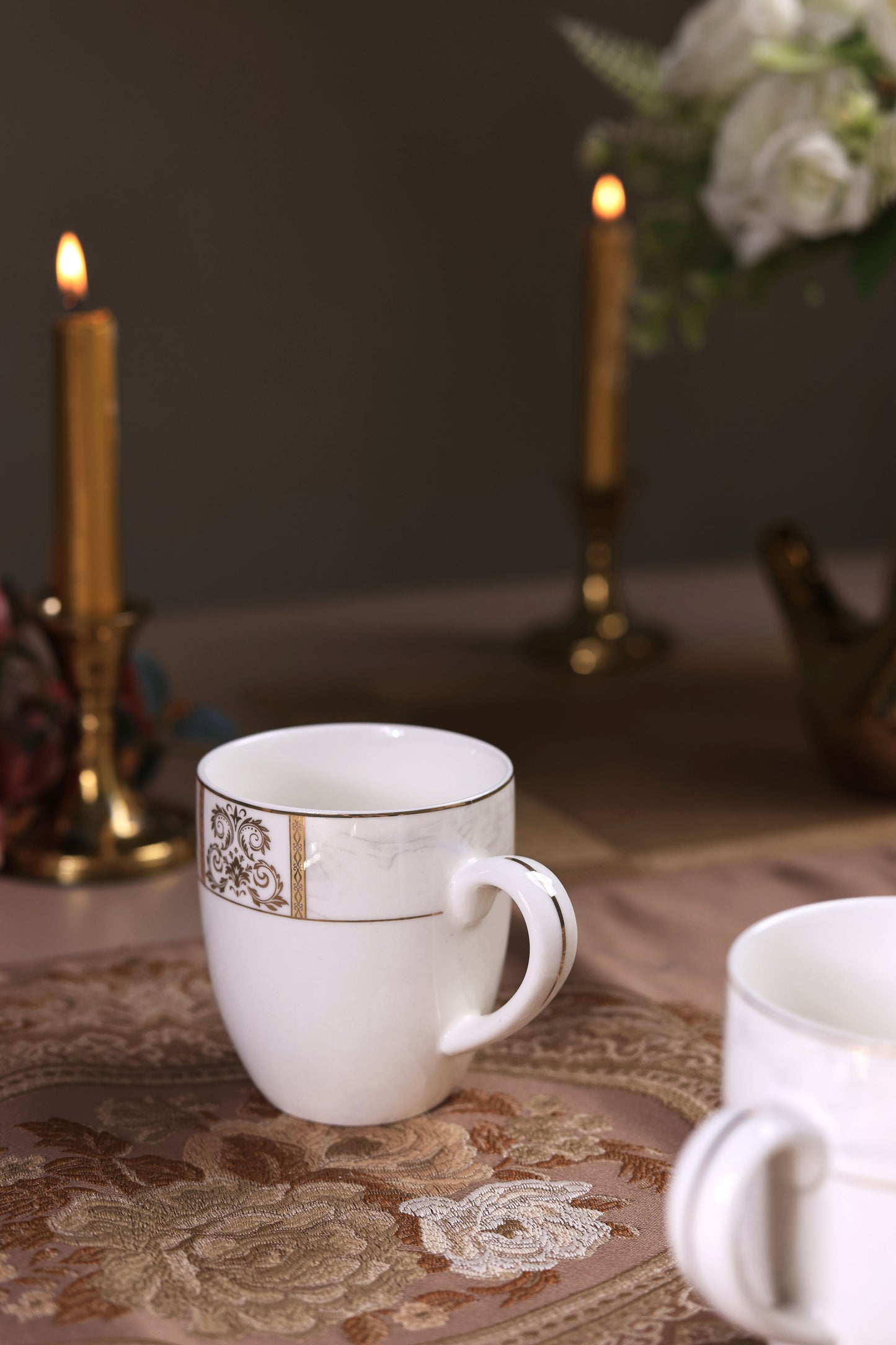 Regency Gold Mug Set (Capacity 170 ML, Set of 6) - Vigneto