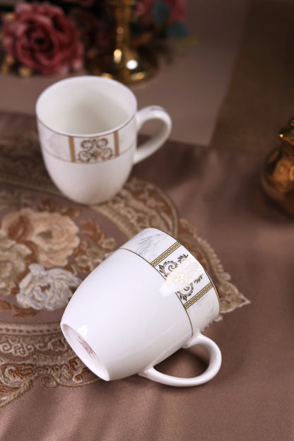 Regency Gold Mug Set (Capacity 170 ML, Set of 6) - Vigneto