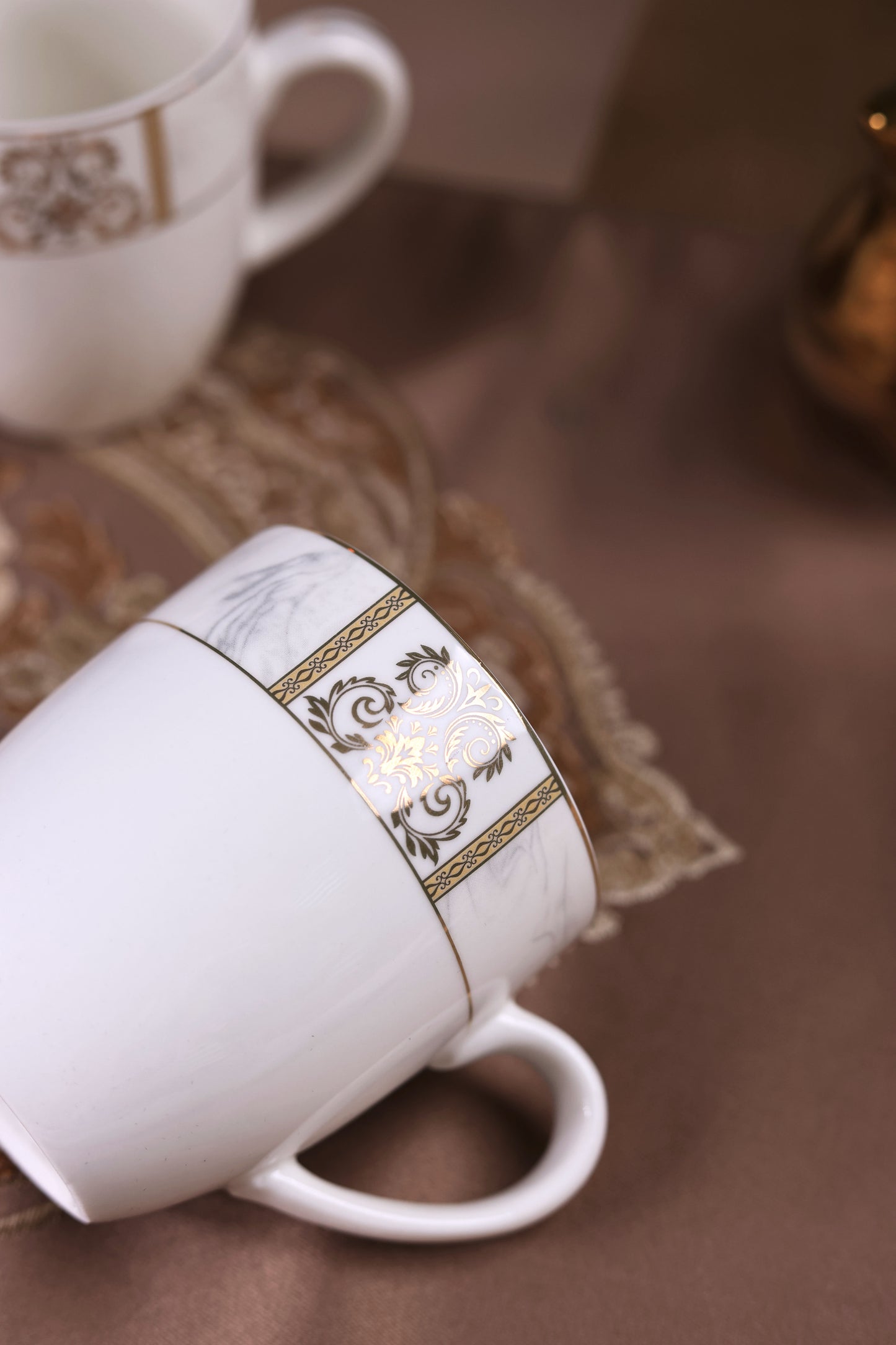 Regency Gold Mug Set (Capacity 170 ML, Set of 6) - Vigneto