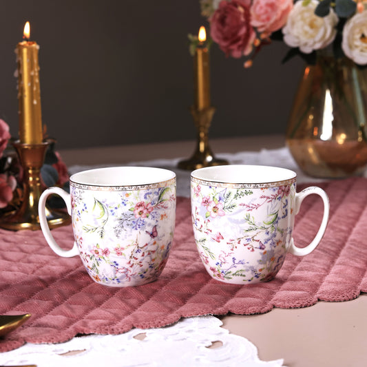 Flower Bed Mug Set (Capacity 200 ML, Set of 6) - Vigneto