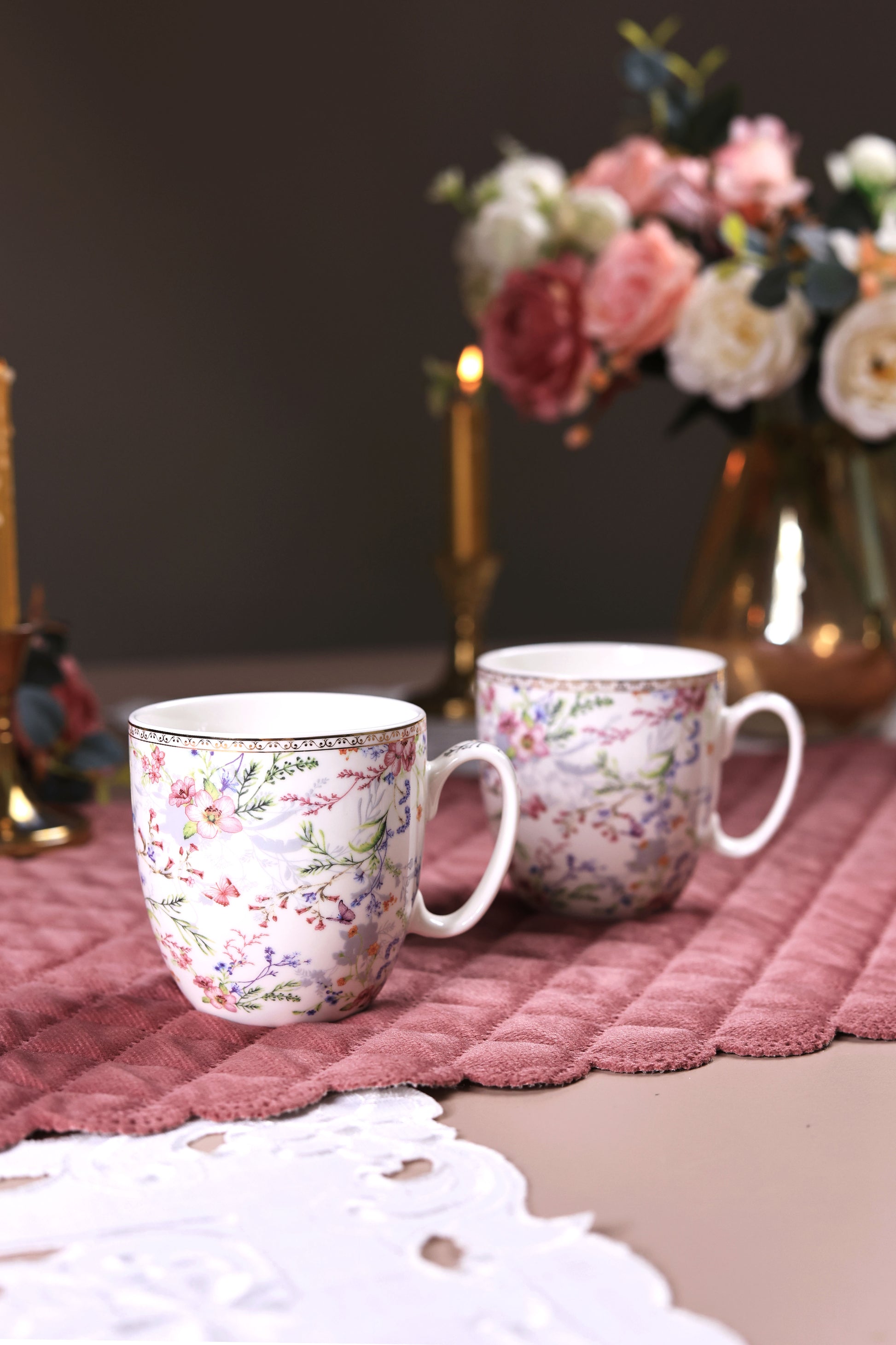 Flower Bed Mug Set (Capacity 200 ML, Set of 6) - Vigneto