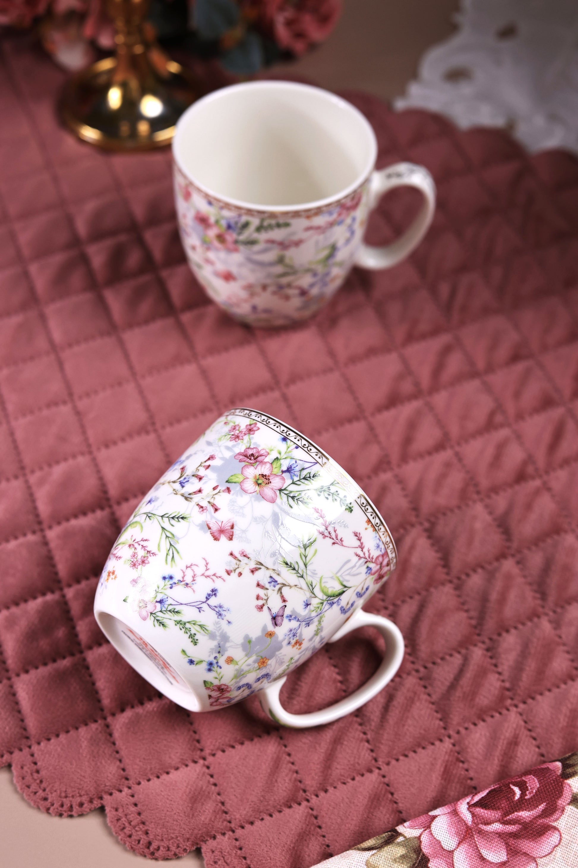 Flower Bed Mug Set (Capacity 200 ML, Set of 6) - Vigneto