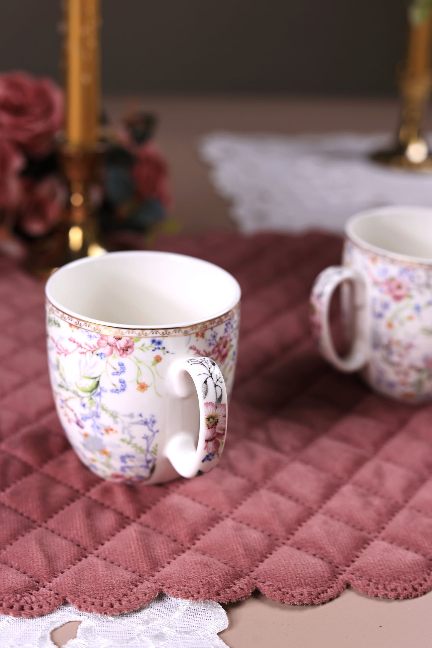 Flower Bed Mug Set (Capacity 200 ML, Set of 6) - Vigneto