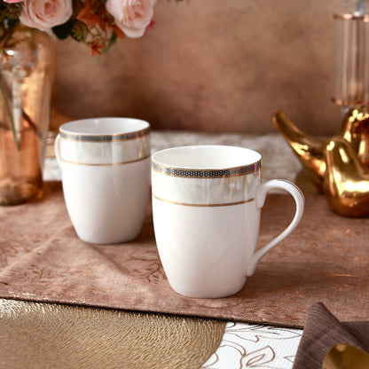 Oyster Pearl Coffee Mugs (Set of 2, 300 ML)