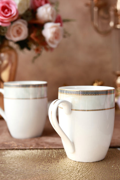 Oyster Pearl Coffee Mugs (Set of 2, 300 ML)