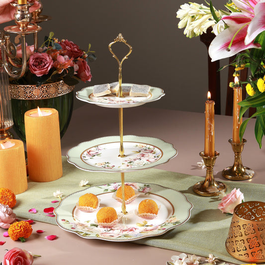 Pistachio Green Three Tier Dessert Stand