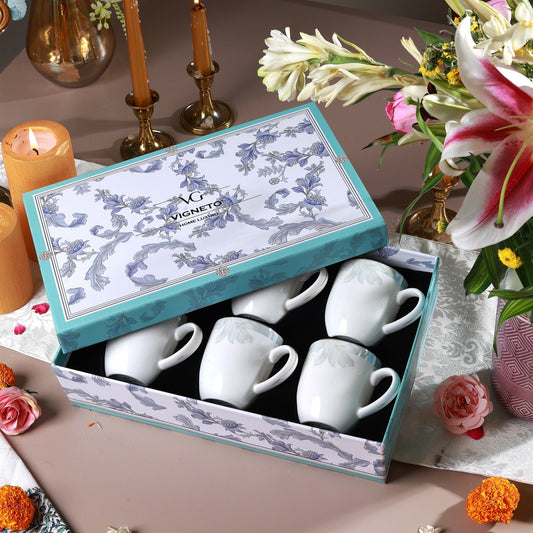 La Pacifique Mug Set (Capacity 180 ML, Set of 6)