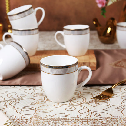 Oyster Pearl Mug Set (Capacity 170 ML, Set of 6)