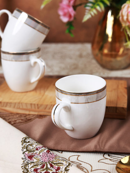 Oyster Pearl Mug Set (Capacity 170 ML, Set of 6)