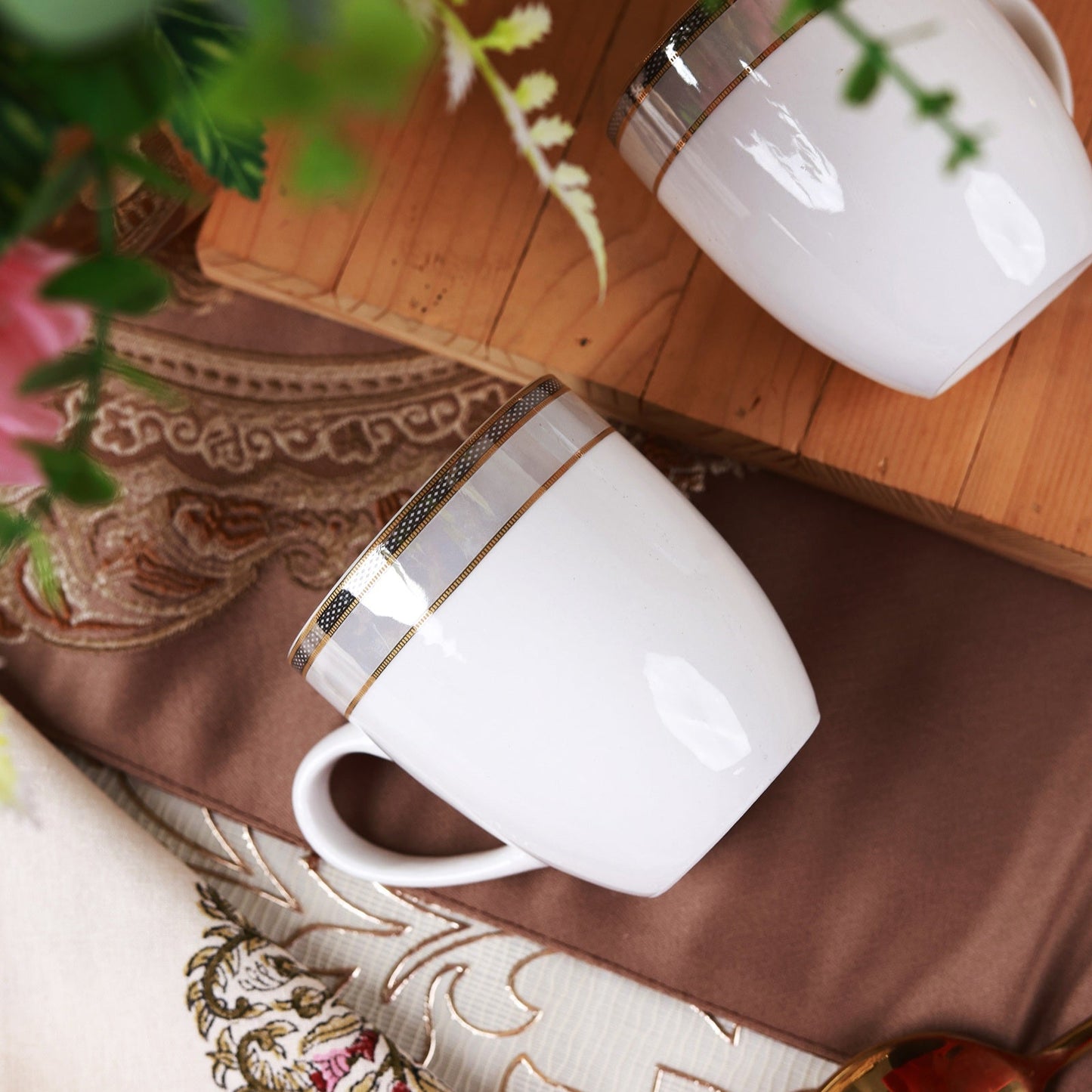 Oyster Pearl Mug Set (Capacity 170 ML, Set of 6)
