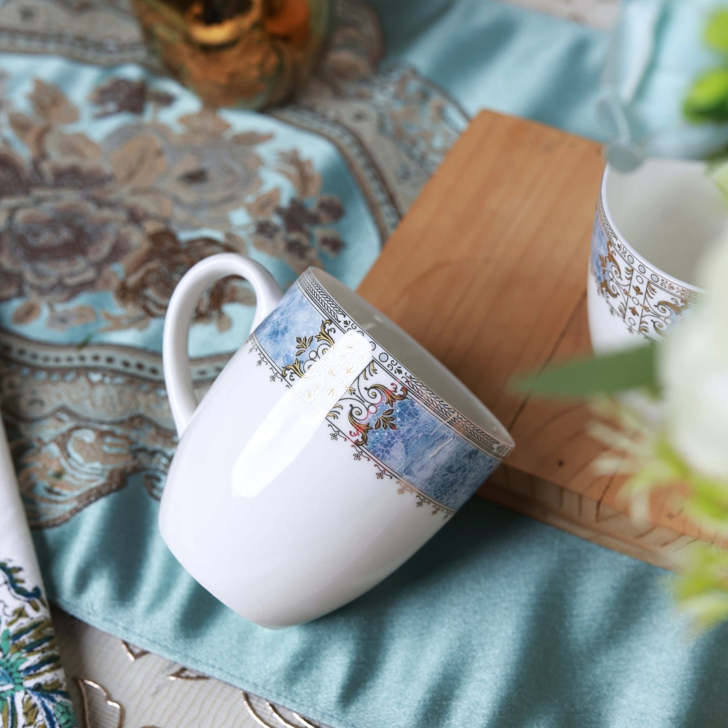 Majestique Blue Mug Set (Capacity 180 ML, Set of 6)