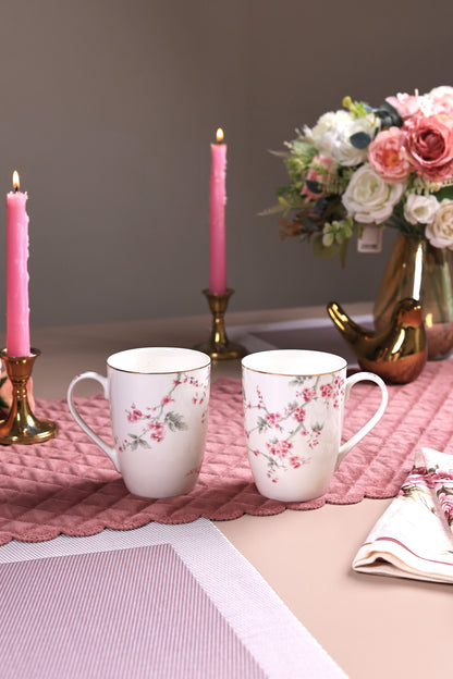 Orchid Bliss Coffee Mugs (Set of 2, 300 ML) - Vigneto
