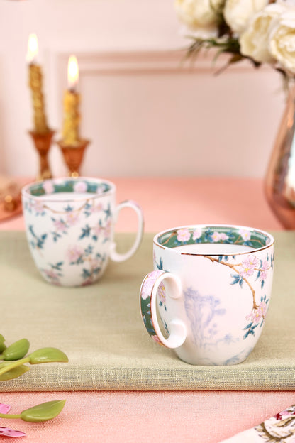 Victorian Green Mug Set (Capacity 200 ML, Set of 6)