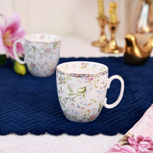 Flower Bed Mug Set (Capacity 200 ML, Set of 6)