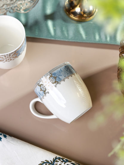 Majestique Blue Mug Set (Capacity 180 ML, Set of 6)