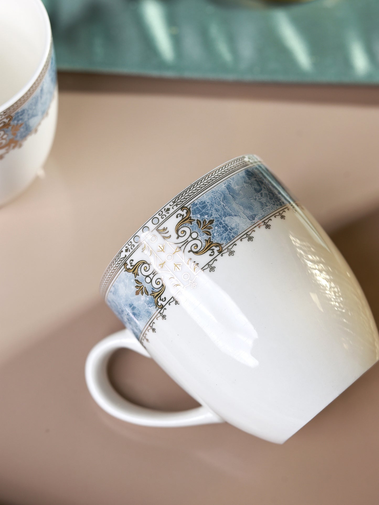 Majestique Blue Mug Set (Capacity 180 ML, Set of 6)