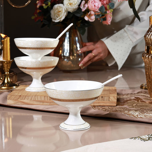 Opaline Gold Dessert Cups (Set of 6)