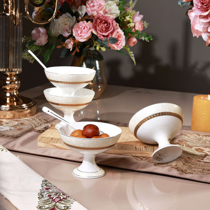 Opaline Gold Dessert Cups (Set of 6)